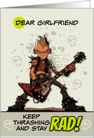 Girlfriend Thinking of You Punk Rock Dude with Guitar card
