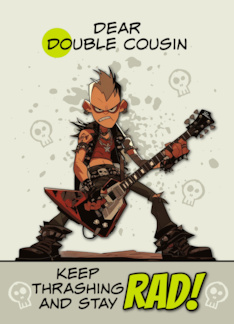 Double Cousin Thinking of You Punk Rock Dude with Guitar