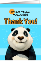 Team Manager Cute Panda Bear Thank You card
