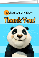 Step Son Cute Panda Bear Thank You card