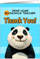 Home Economics Teacher Cute Panda Bear Thank You card