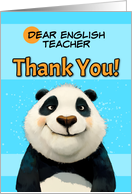 English Teacher Cute Panda Bear Thank You card
