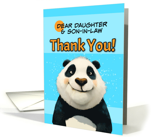 Daughter and Son in Law Cute Panda Bear Thank You card (1866782)