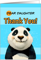 Daughter Cute Panda Bear Thank You card