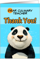 Culinary Teacher Cute Panda Bear Thank You card