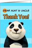 Aunt and Uncle Cute Panda Bear Thank You card