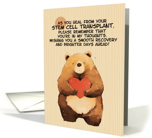 Stem Cell Transplant Get Well Feel Better Kawaii Bear with Heart card