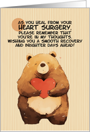 Heart Surgery Get Well Feel Better Kawaii Bear with Heart card
