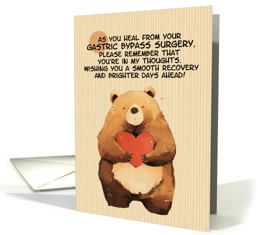 Gastric Bypass Surgery Get Well Feel Better Bear with Heart card