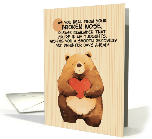 Broken Nose Get Well Feel Better Bear with Heart card (1867302)