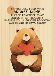 Broken Nose Get Well Feel Better Bear with Heart