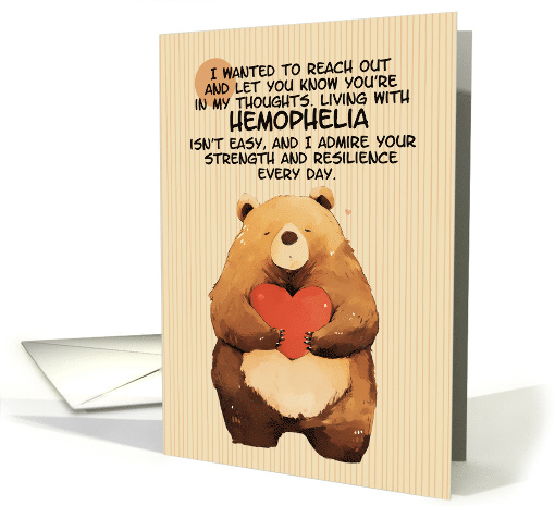 Hemophelia Get Well Feel Better Bear with Heart card (1867348)
