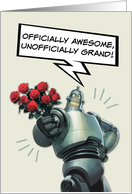 Like a Grandparent to Me Robot with Roses card