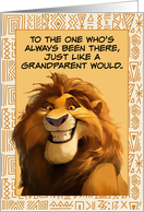 Like a Grandparent to Me Smiling Cartoon Lion card