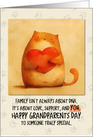 Like a Grandparent to Me Cute Ginger Cat with Heart card