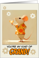 Like a Grandparent to Me Cute Rat with Cocktail card