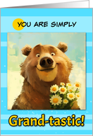 Like a Grandparent to Me Cute Brown Bear with Daisies card