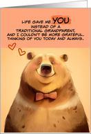 Like a Grandparent to Me Cute Brown Bear with Bowtie card