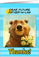 Future Father in Law Thanks Cute Brown Bear with Daisies card