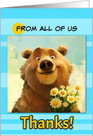 From Group Thanks Cute Brown Bear with Daisies card