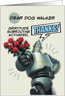 Dof Walker Thank You Robot with Bouquet of Roses card