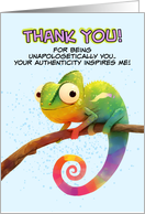 Thank You LGBTQIA Cartoon Rainbow Colored Chameleon card