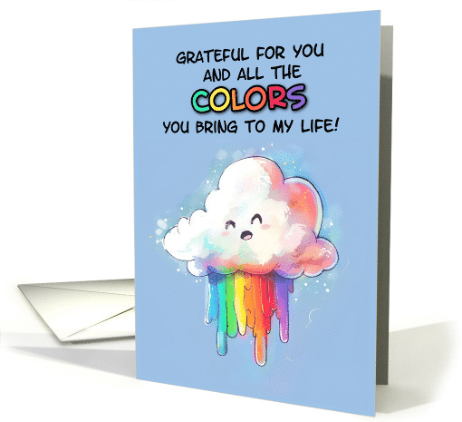 Thank You LGBTQIA Kawaii Rainbow Star card (1869306)