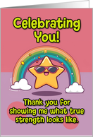 Thank You LGBTQIA Kawaii Rainbow Star card