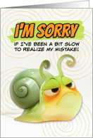 I’m Sorry Cartoon Snail card