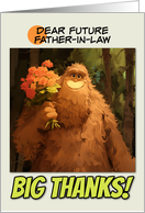 Future Sister in Law Thank You Bigfoot with Bouquet of Roses card