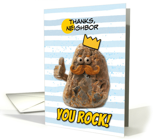 Neighbor Thank You Rock Wearing a Crown card (1869996)