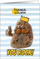 Cousin Thank You Rock Wearing a Crown card