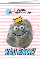 Mother in Law Thank You Rock Wearing a Crown card