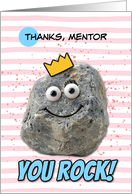 Mentor Thank You Rock Wearing a Crown card