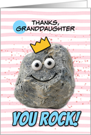 Granddaughter Thank You Rock Wearing a Crown card