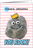 Grandma Thank You Rock Wearing a Crown card