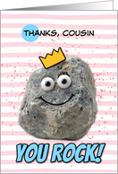 Cousin Thank You Rock Wearing a Crown card