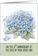 8th Year Anniversary Loss of Loved One Forget Me Nots card