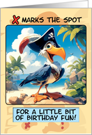 Happy Birthday Cartoon Seagull Pirate card
