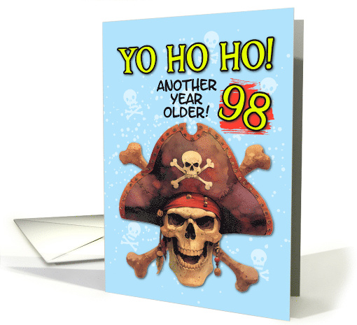 98 Years Old Happy Birthday Pirate Skull and Crossbones card (1872228)
