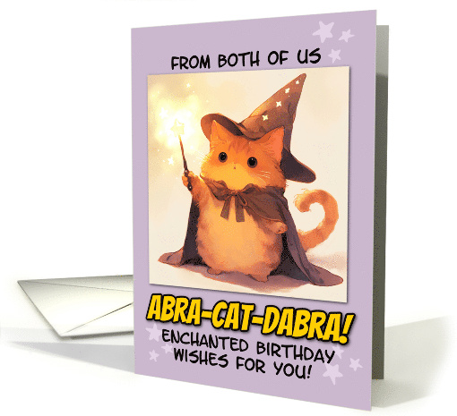 From Couple Happy Birthday Kawaii Wizard Magical Ginger Cat card