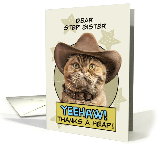 Step Sister Thanks a Heap exotic Shorthair Cat Cowboy card (1873908)
