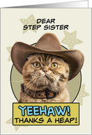 Step Sister Thanks a Heap exotic Shorthair Cat Cowboy card