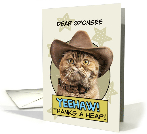 Sponsee Thanks a Heap exotic Shorthair Cat Cowboy card (1873926)
