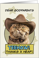 Godparents Thanks a Heap exotic Shorthair Cat Cowboy card
