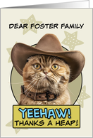 Foster Family Thanks a Heap exotic Shorthair Cat Cowboy card