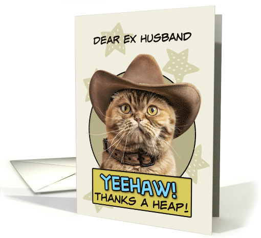 Ex Husband Thanks a Heap exotic Shorthair Cat Cowboy card (1874062)