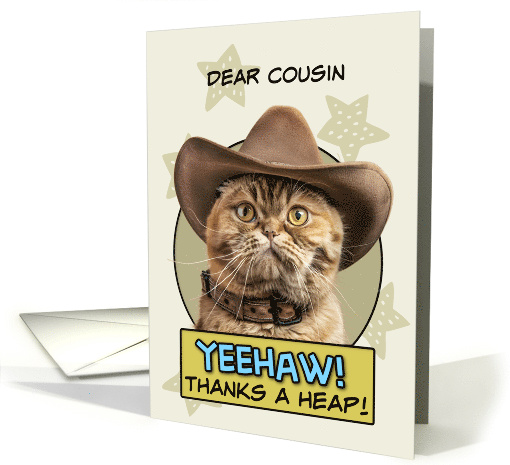 Cousin Thanks a Heap exotic Shorthair Cat Cowboy card (1874076)