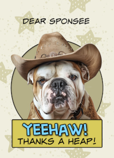 Sponsee Thanks a Heap English Bulldog Cowboy