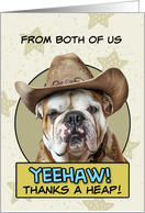 From Couple Thanks a Heap English Bulldog Cowboy card